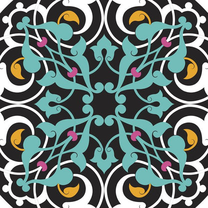 Teal Calligraphy — cushion 2 of 3, the printed design