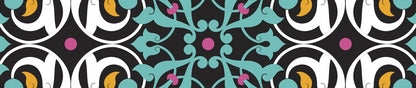 Teal Calligraphy — the dining-table runner, 250 × 50 cm