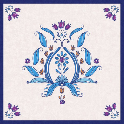 Blue Porcelain — cushion 1 of 3, the printed design