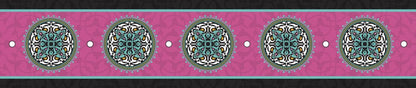 ميدالية وردي وأسود — مفرش السفرة، 250×50 سم