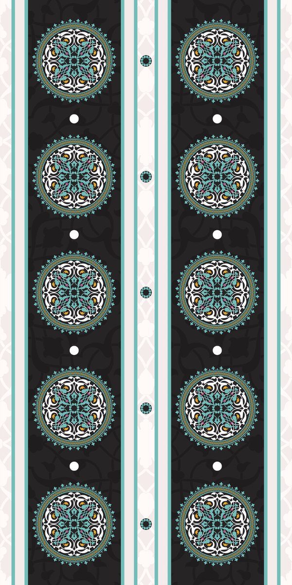 Midnight Medallion — the curtain panel, the same design on both panels