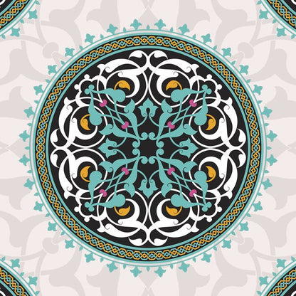 Midnight Medallion — cushion 1 of 3, the printed design