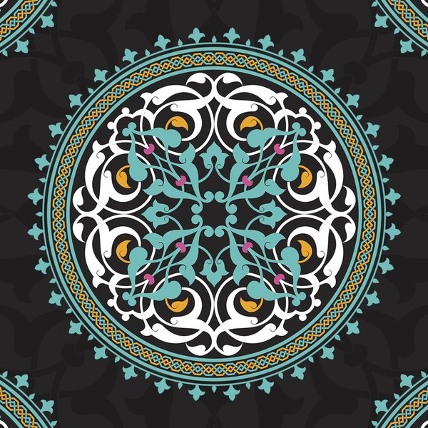Midnight Medallion — cushion 2 of 3, the printed design