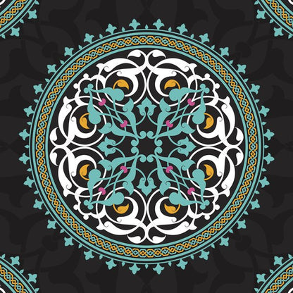 Midnight Medallion — cushion 2 of 3, the printed design