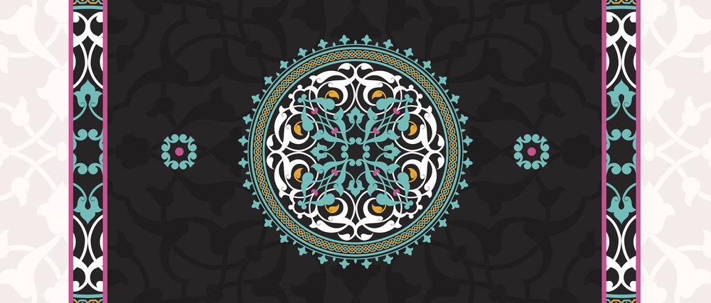 Midnight Medallion — the coffee-table runner, 100 × 50 cm