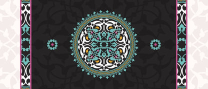Midnight Medallion — the coffee-table runner, 100 × 50 cm