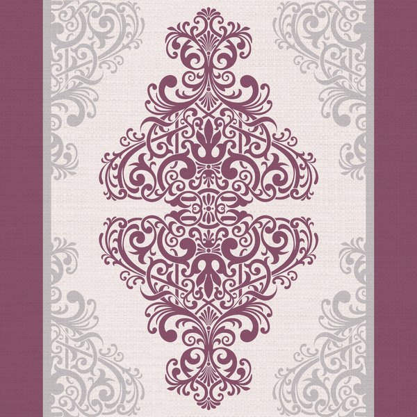 Plum Damask — cushion 1 of 3, the printed design