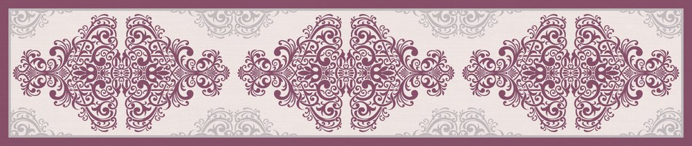 Plum Damask — the dining-table runner, 250 × 50 cm