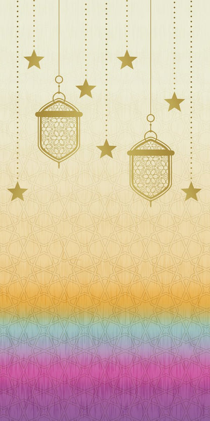 Ombre Lanterns — the left curtain panel