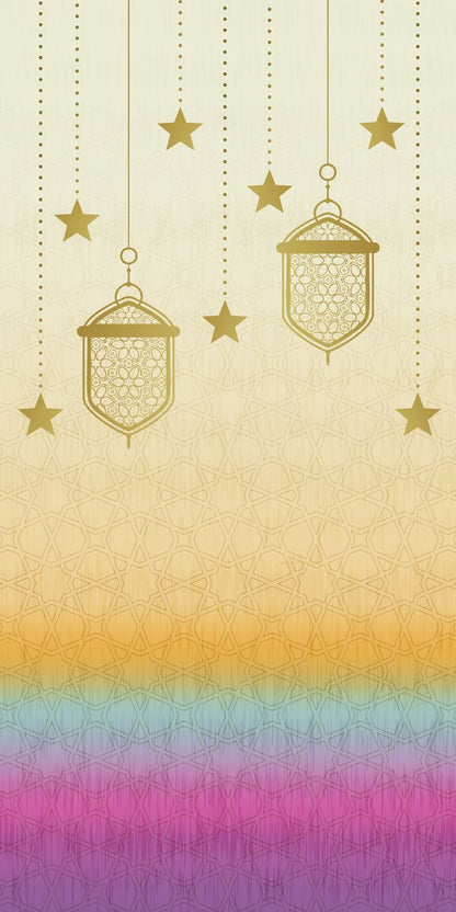 Ombre Lanterns — the right curtain panel