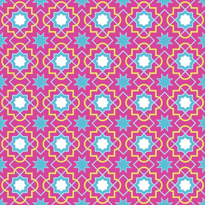 Pink & Lime Stars — cushion 1 of 3, the printed design