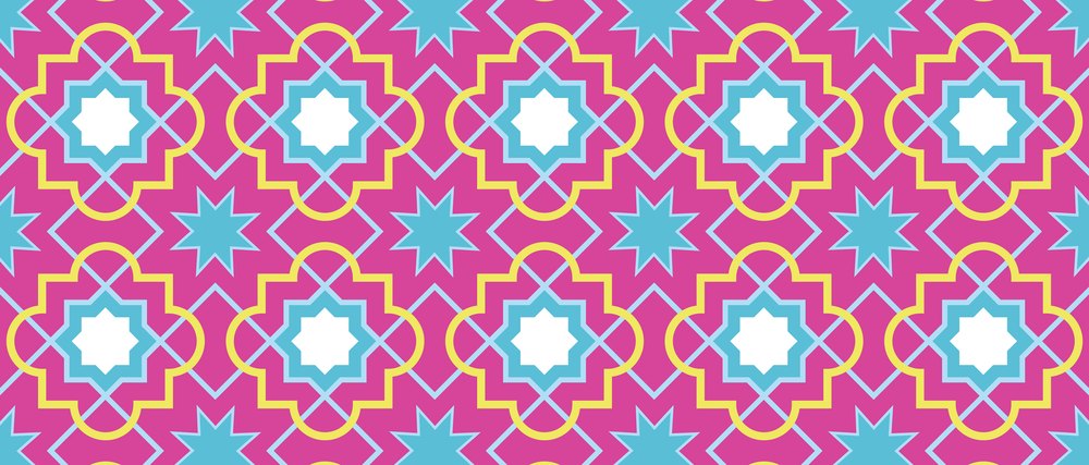 Pink & Lime Stars — the coffee-table runner, 100 × 50 cm