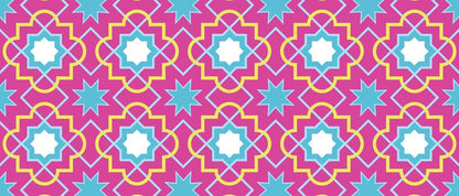 Pink & Lime Stars — the coffee-table runner, 100 × 50 cm
