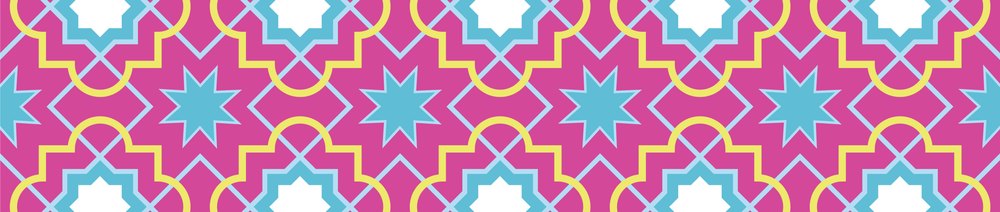 Pink & Lime Stars — the dining-table runner, 250 × 50 cm