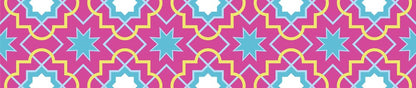 Pink & Lime Stars — the dining-table runner, 250 × 50 cm