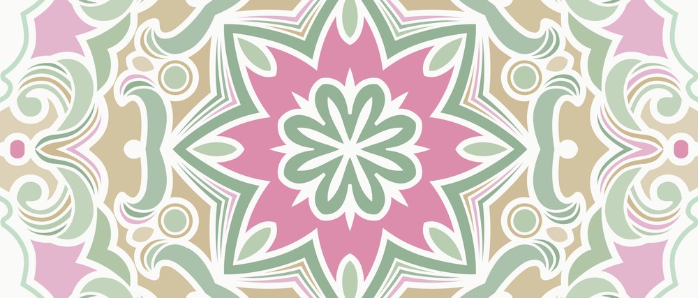 ماندالا نعناعية — مفرش طاولة القهوة، 100×50 سم