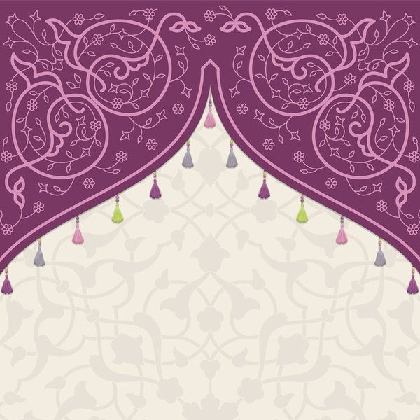 Plum Arches — cushion 1 of 3, the printed design