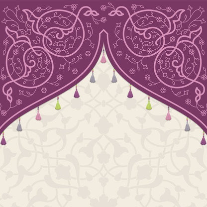 Plum Arches — cushion 1 of 3, the printed design