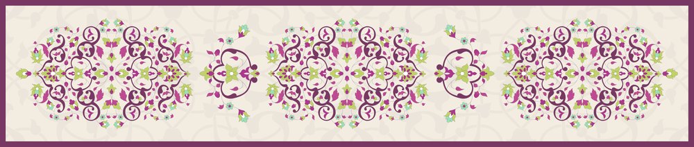 Plum Arches — the dining-table runner, 250 × 50 cm