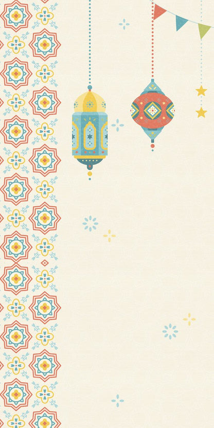 Pastel Lanterns — the left curtain panel