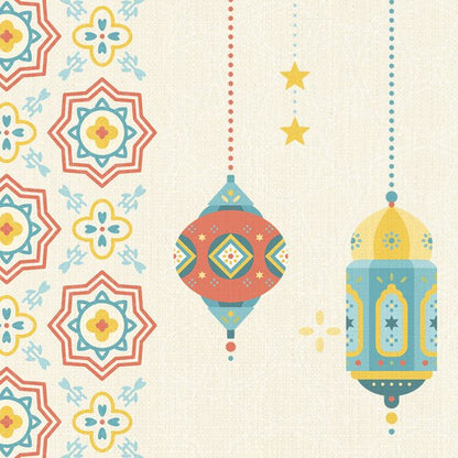 Pastel Lanterns — cushion 2 of 3, the printed design