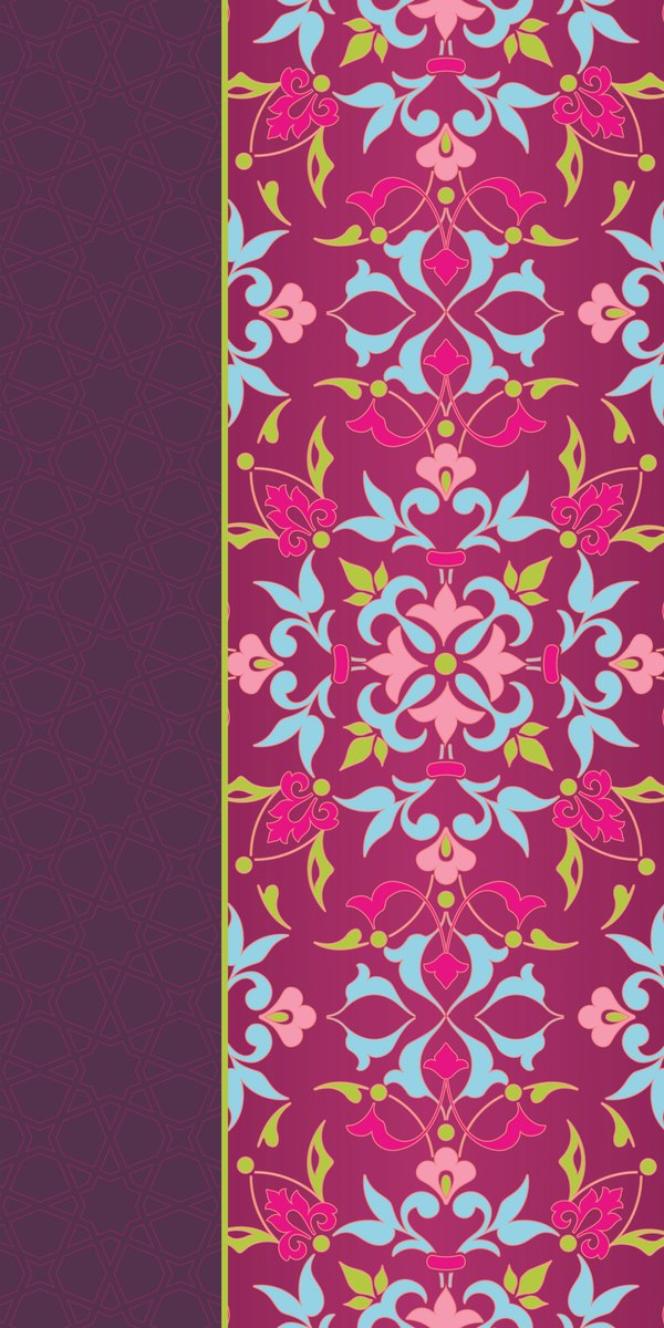 Magenta Arabesque — the left curtain panel