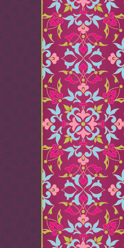 Magenta Arabesque — the left curtain panel