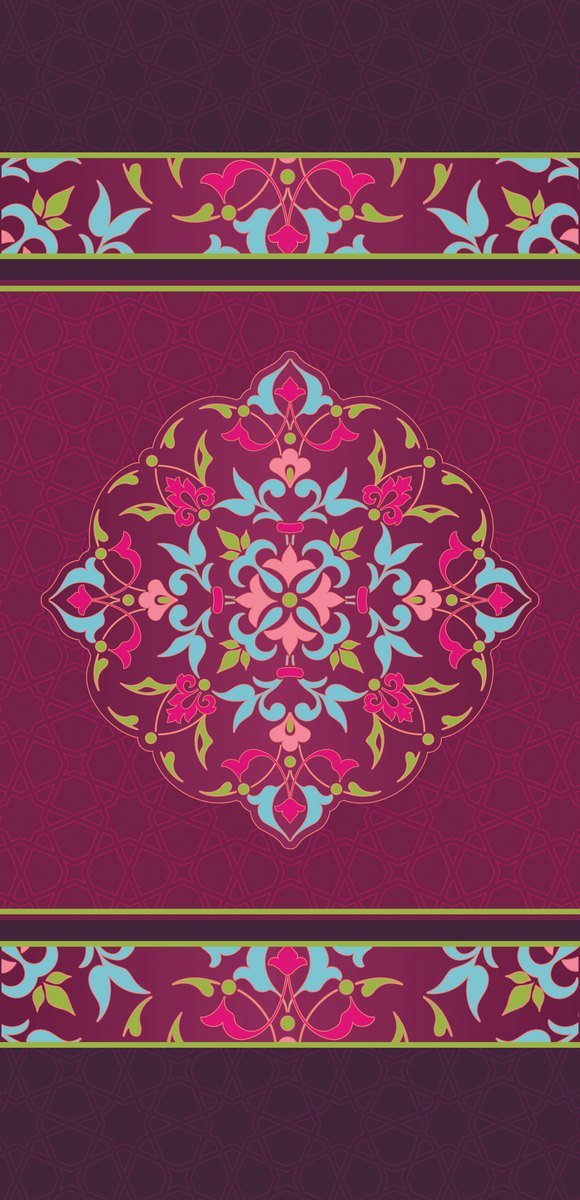 Magenta Arabesque — the right curtain panel