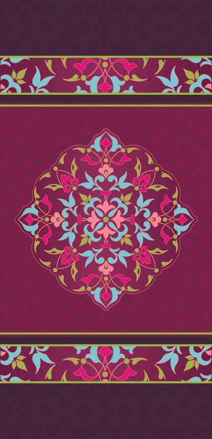 Magenta Arabesque — the right curtain panel