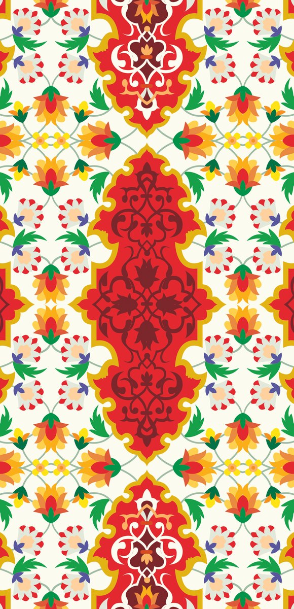 Red Tulip — the left curtain panel