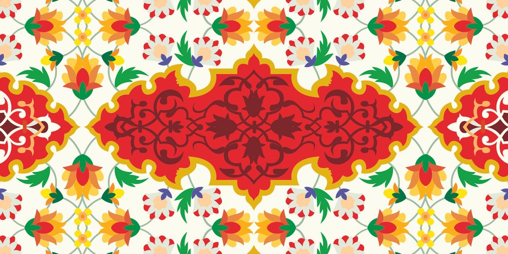 Red Tulip — the coffee-table runner, 100 × 50 cm