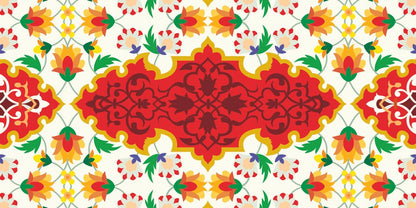 Red Tulip — the coffee-table runner, 100 × 50 cm