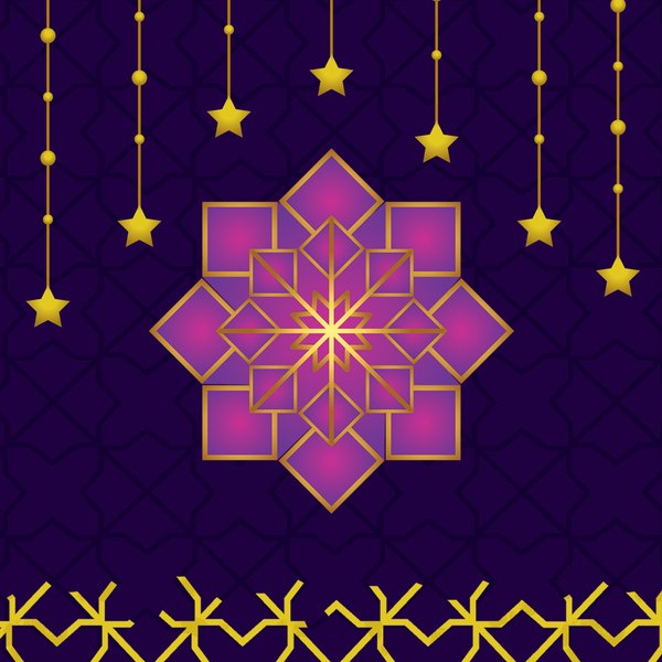 Plum & Gold Lanterns — cushion 2 of 3, the printed design