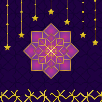 Plum & Gold Lanterns — cushion 2 of 3, the printed design