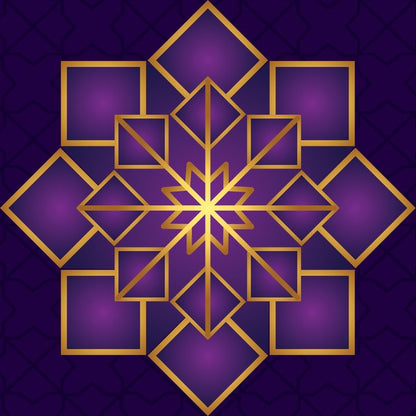 Plum & Gold Lanterns — cushion 3 of 3, the printed design
