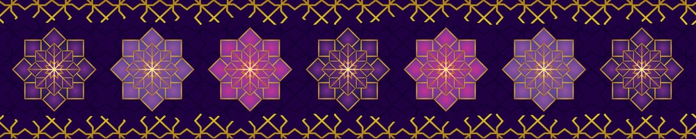 Plum & Gold Lanterns — the dining-table runner, 250 × 50 cm