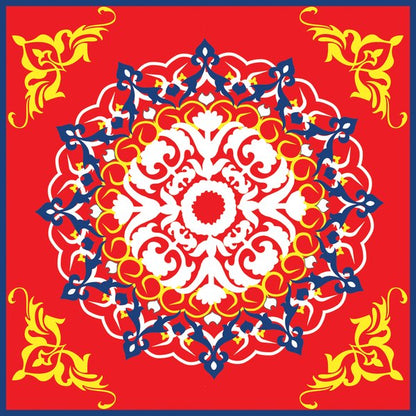 Khayamiya Red — cushion 2 of 3, the printed design