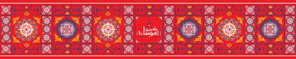 Khayamiya Red — the dining-table runner, 250 × 50 cm