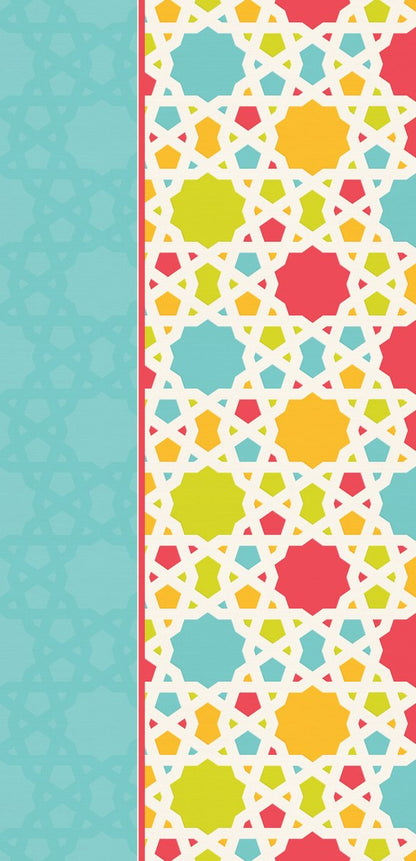 Turquoise Confetti — the left curtain panel