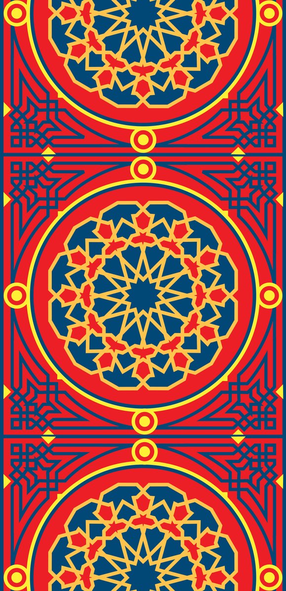 Red & Navy Khayamiya — the curtain panel, the same design on both panels