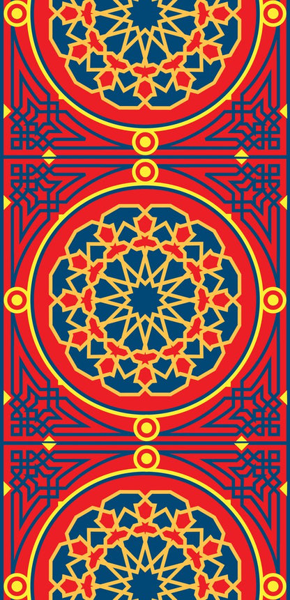 Red & Navy Khayamiya — the curtain panel, the same design on both panels