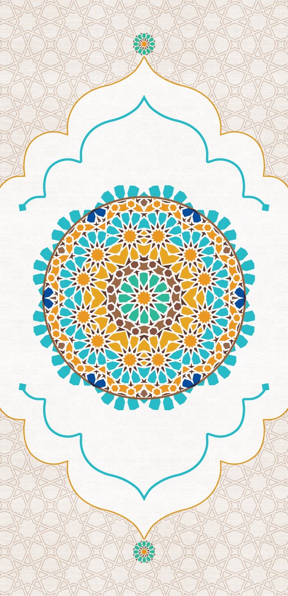 Teal & Gold Mandala — the left curtain panel