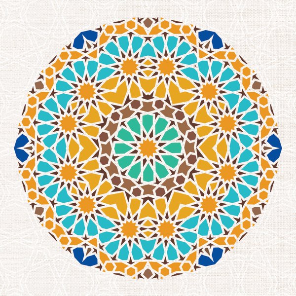 Teal & Gold Mandala — cushion 1 of 3, the printed design