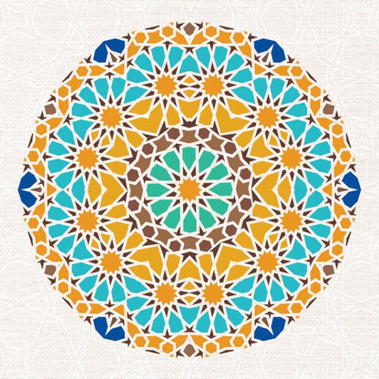 Teal & Gold Mandala — cushion 1 of 3, the printed design
