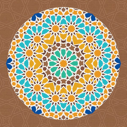 Teal & Gold Mandala — cushion 2 of 3, the printed design