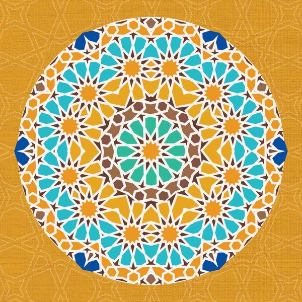 Teal & Gold Mandala — cushion 3 of 3, the printed design