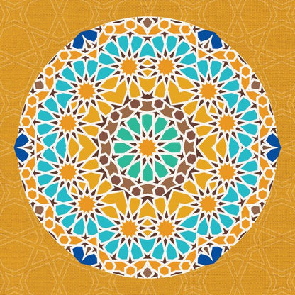 Teal & Gold Mandala — cushion 3 of 3, the printed design