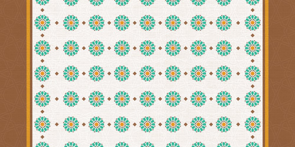 Teal & Gold Mandala — the coffee-table runner, 100 × 50 cm