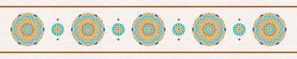 Teal & Gold Mandala — the dining-table runner, 250 × 50 cm