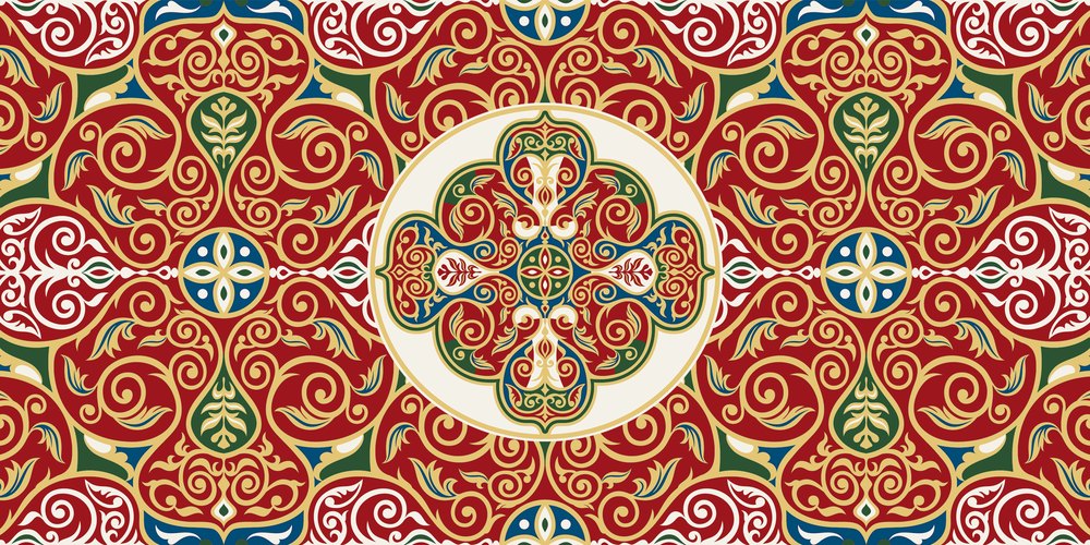 خيامية قرمزية — مفرش طاولة القهوة، 100×50 سم